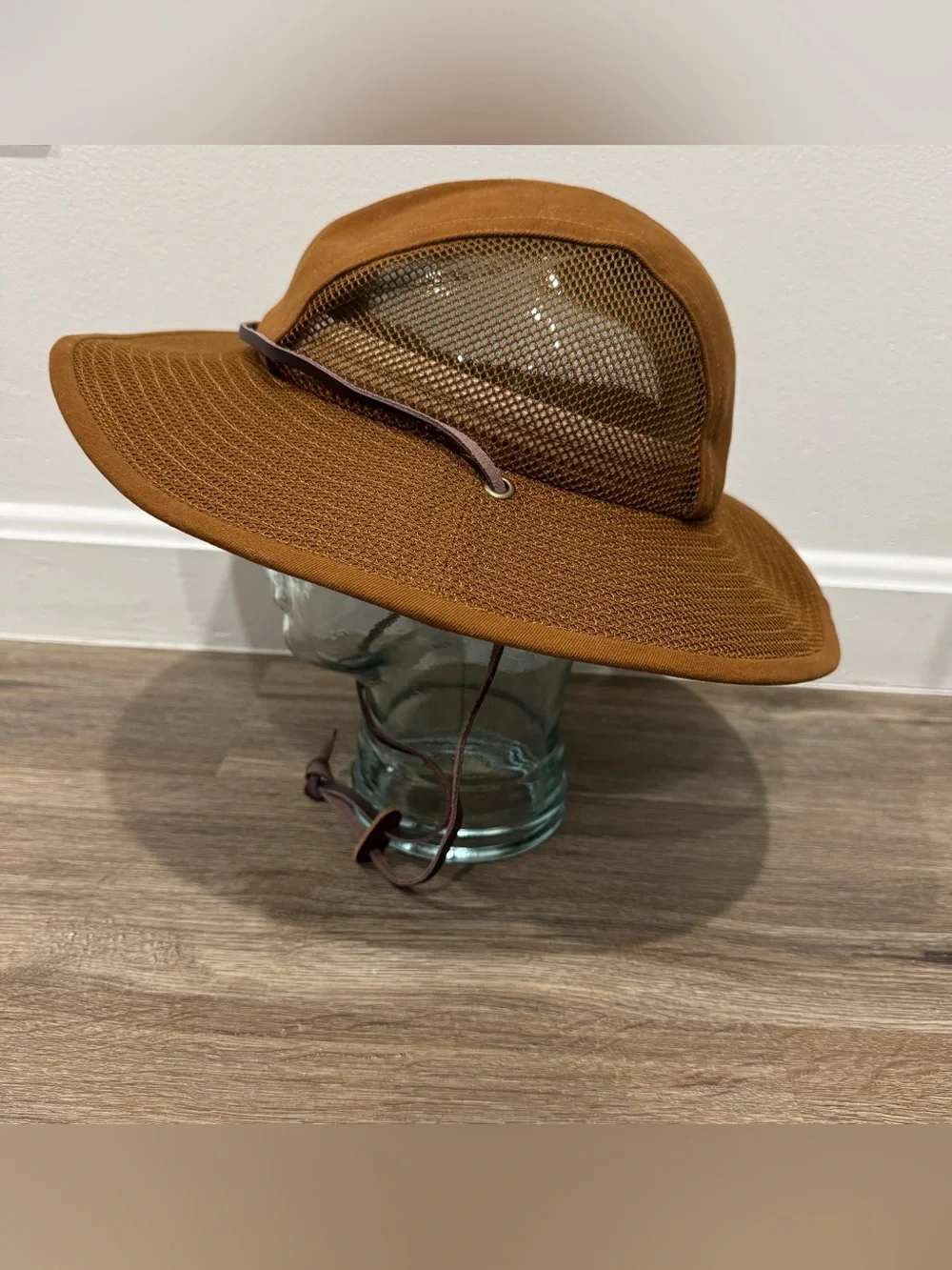 Duluth Wide Brim Sun Hat with Chin Strap - Brown Size Small